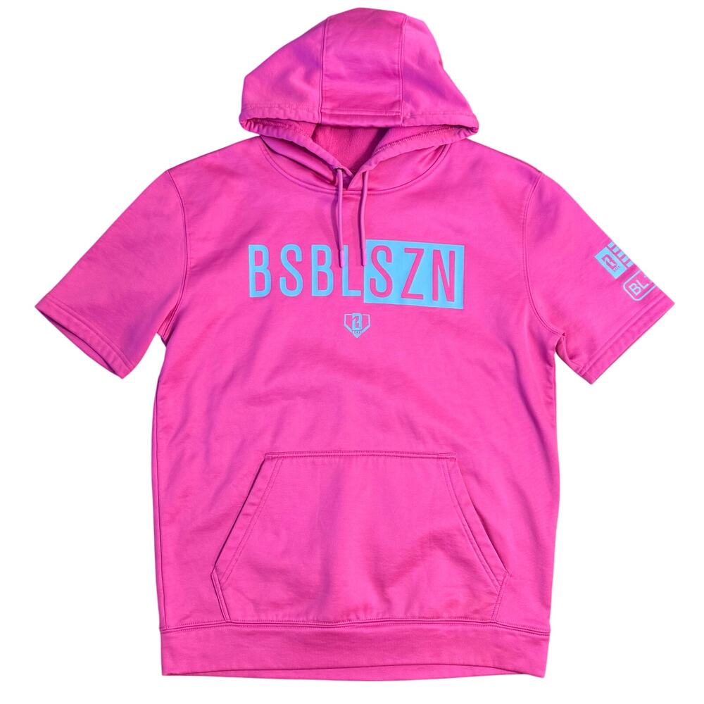Baseball Lifestyle 101 BSBL-SZN Short Sleeve Hoodie V2 Cotton Candy Pink Small